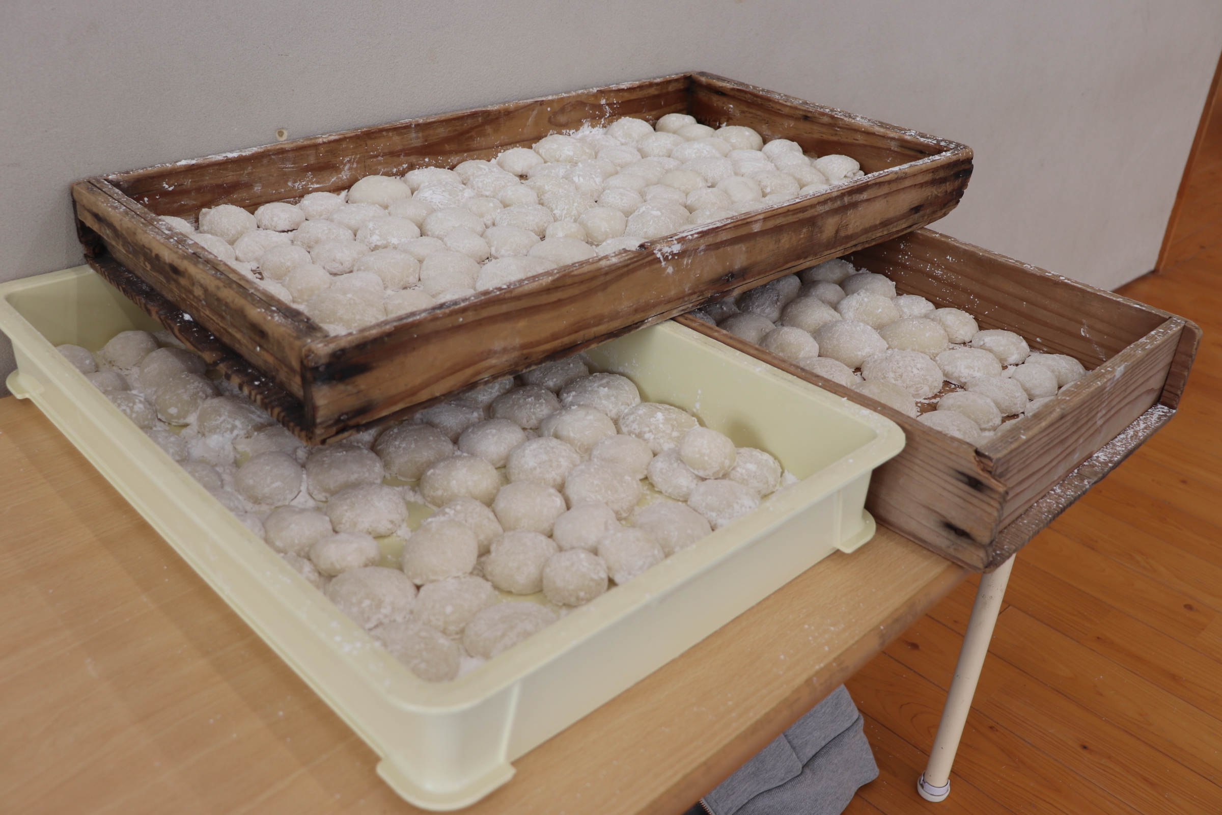 丸め終わったもち